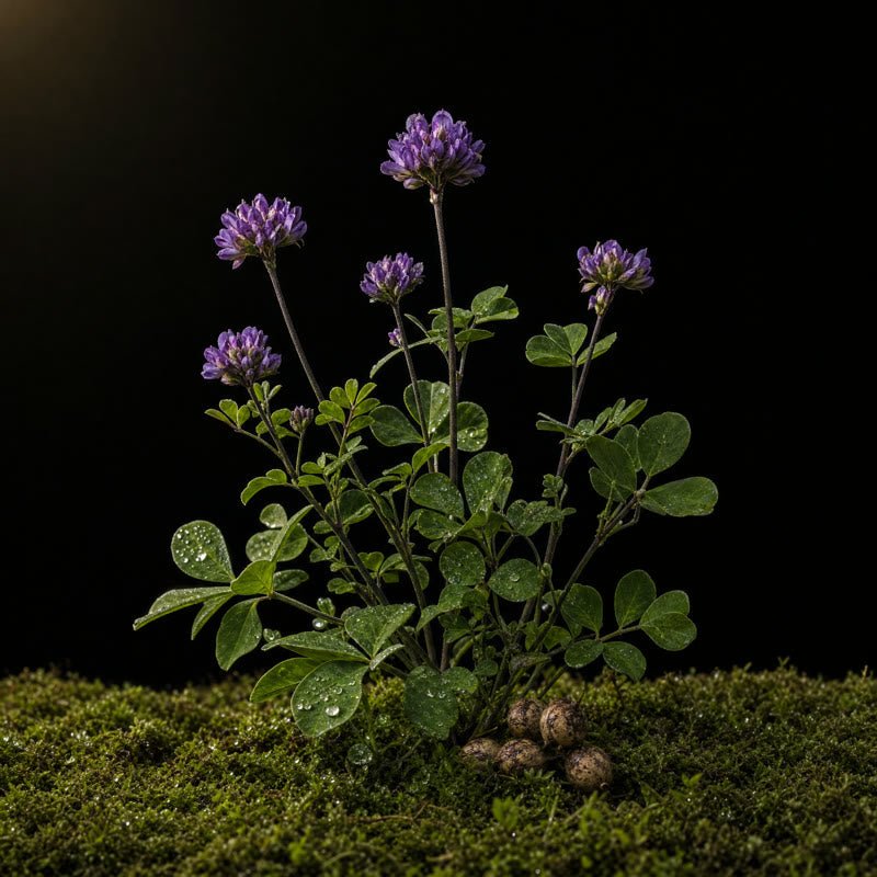 Bakuchiol — midnight botanical portrait