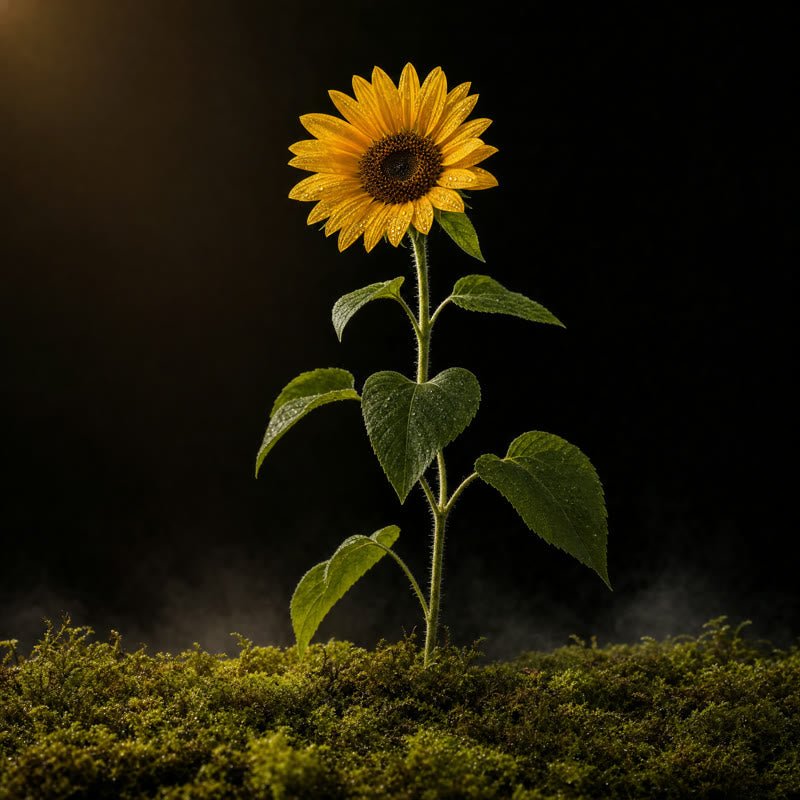 Sunflower — midnight botanical portrait