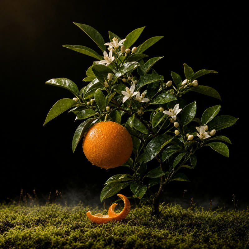 Orange Peel — midnight botanical portrait