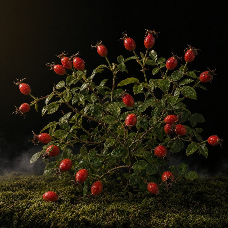 Rosehip — midnight botanical portrait
